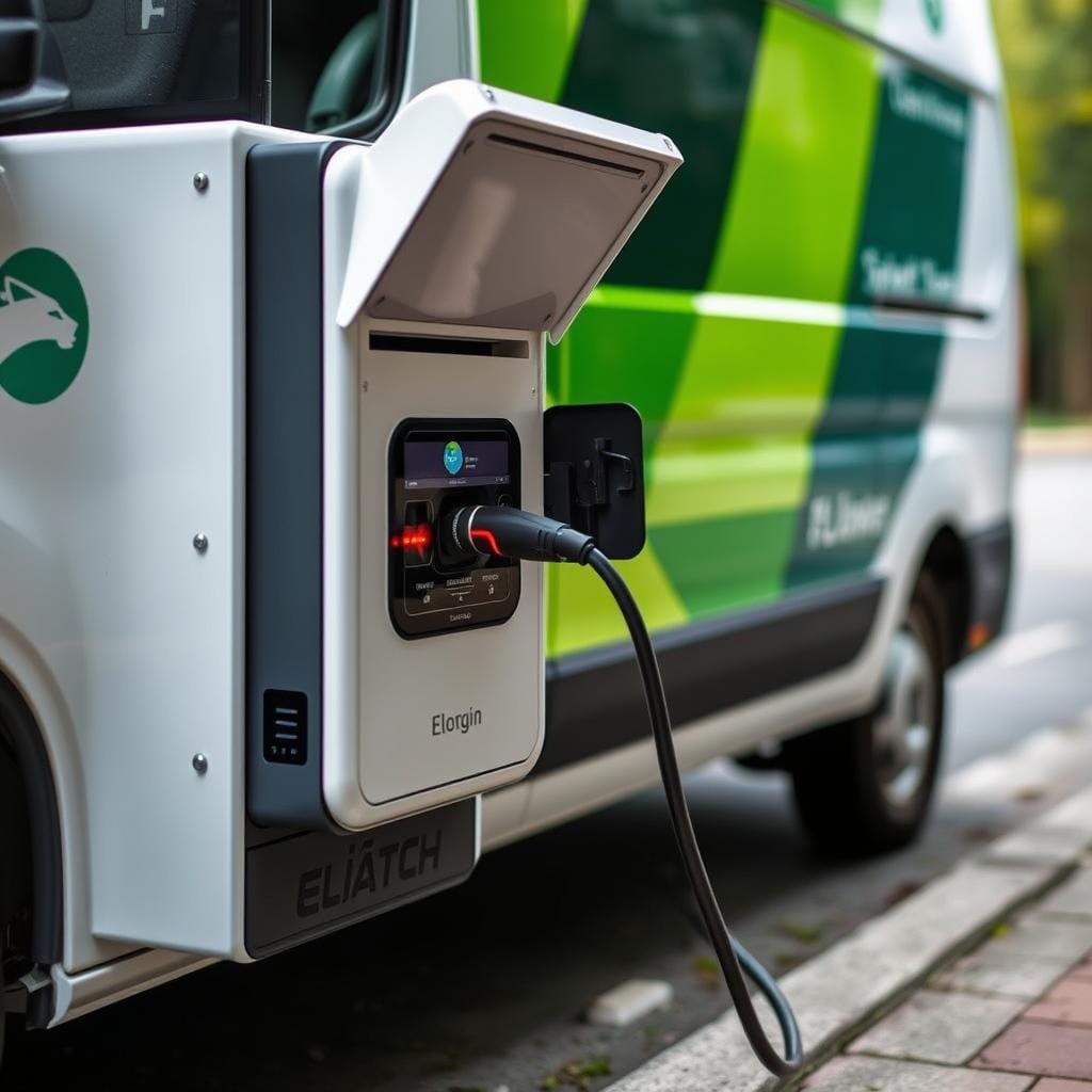 Mobile charging unit providing emergency power to EV fleet vehicle