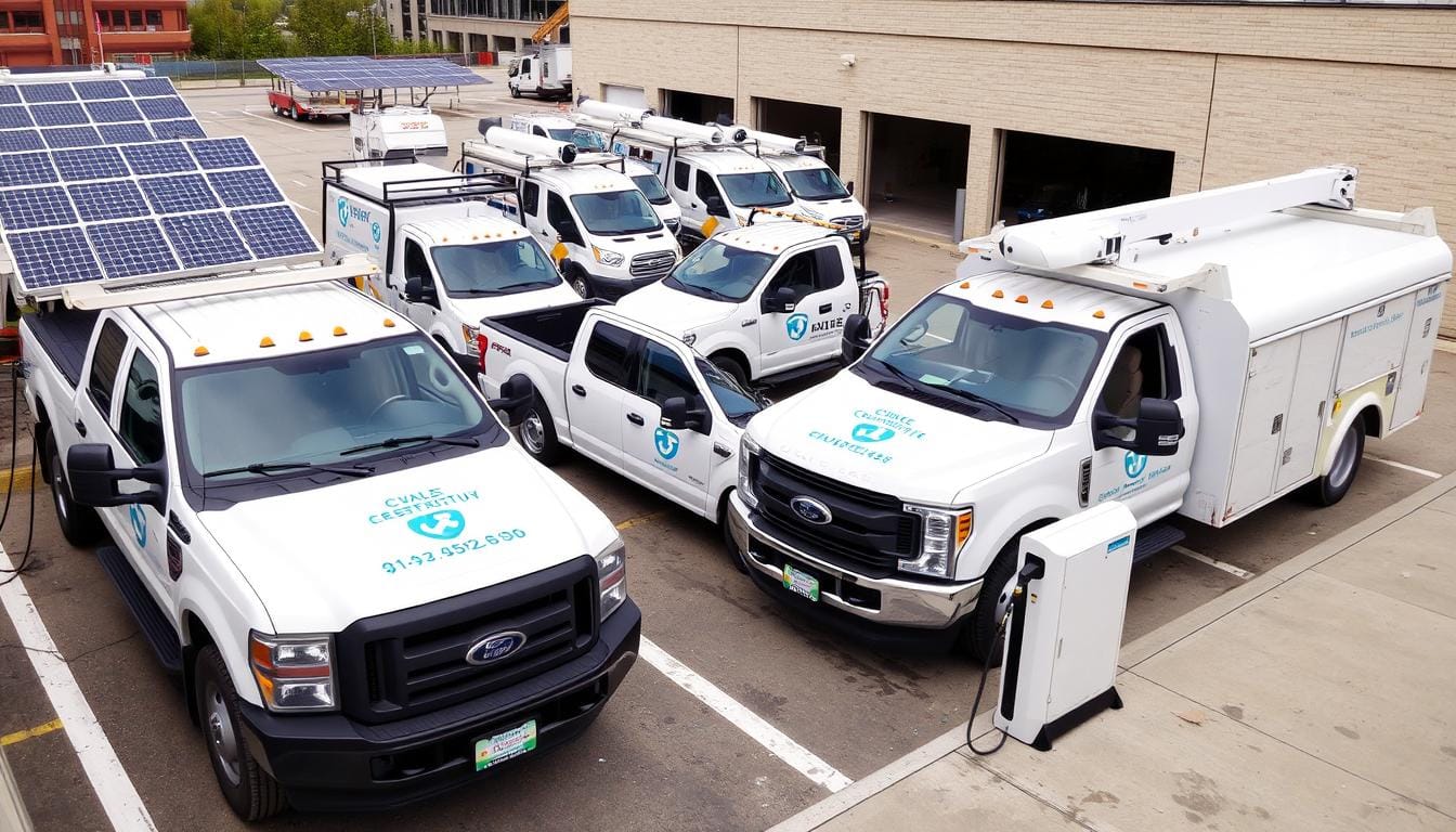 Municipal EV fleet with emergency charging infrastructure